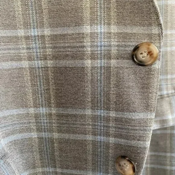 LAUREN RALPH LAUREN Men's 44S UltraFlex Plaid Blazer Tan/Blue (Pre-Owned)